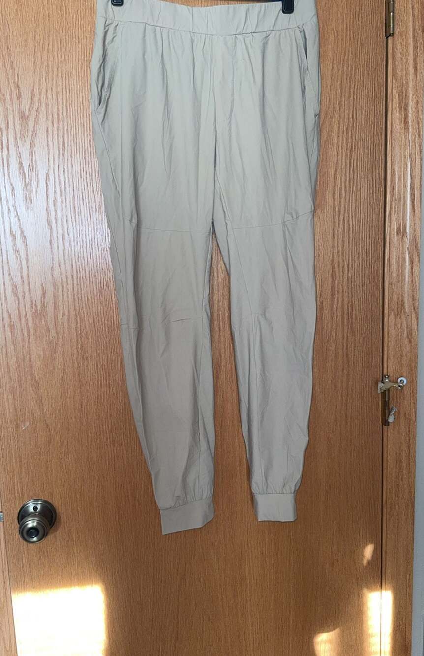 FLX Women's Ascent Joggers - Beige High-Rise Tapered Athletic Pants
